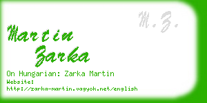 martin zarka business card